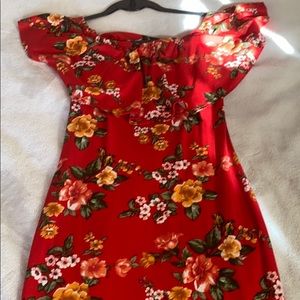 Red flower dress